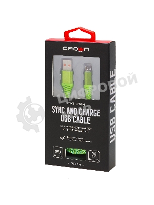 Кабель Crown USB - microUSB CMCU-3102M green