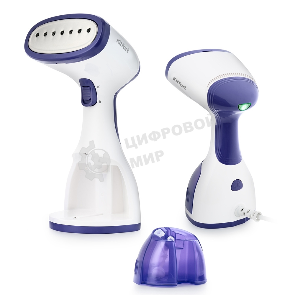 Отпариватель Kitfort KT-916-2 фиолетовый/белый, 1000 Вт, 15 г/мин, 0.26 л