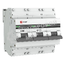 Выключатель автоматический модульный 3п C 80А 10кА ВА 47-100 PROxima EKF mcb47100-3-80C-pro