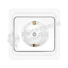 Розетка 1-м СП Валери 16А защ. шторки с заземл. бел. UNIVersal В0028х