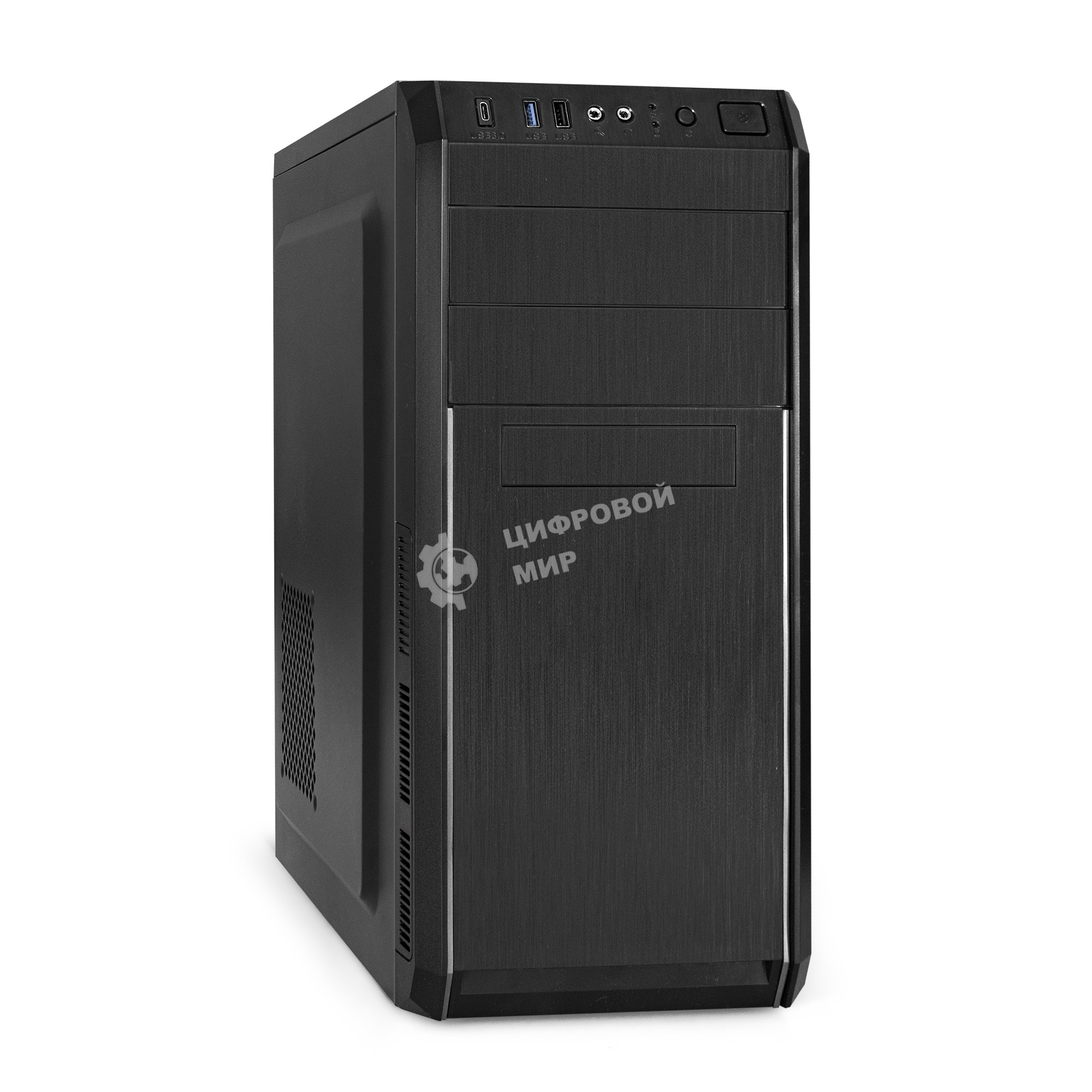 Компьютерный корпус Miditower ExeGate XP-334UC-XP600 (ATX, XP600 с вент. 12см, 1хUSB/1хUSB 3.0/1хTypeC, аудио, черный)