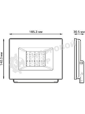 Прожектор светодиодный Gauss Elementary 50W 3510lm IP65 6500К белый