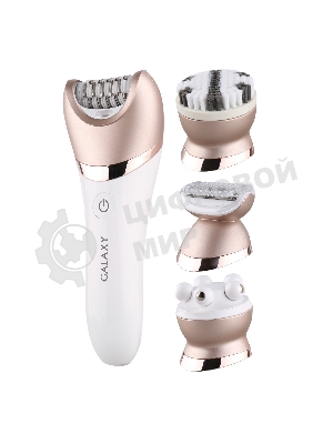 Прибор для ухода за кожей Galaxy Line GL 4960, белый, 2 скорости, 45 минут непрерывной работы, защита от водяных брызг и струй воды с любого направления, 4 основных и 2 дополнительные насадки, индикаторы работы и зарядки