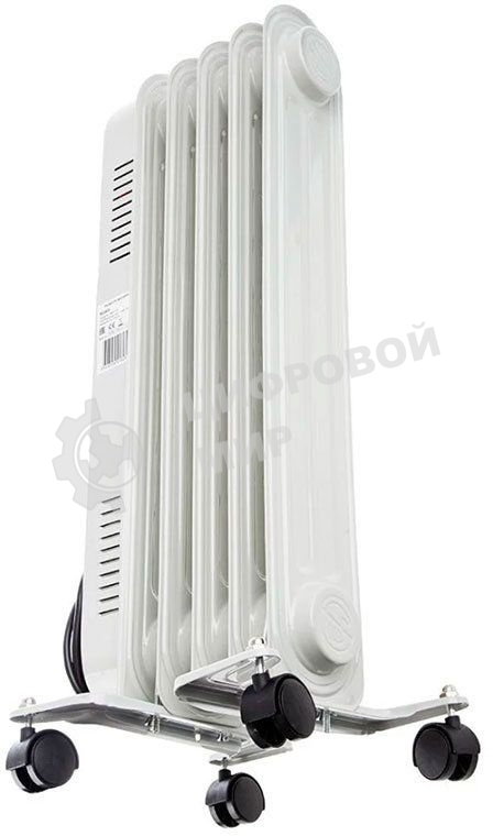 Обогреватель масляный Ресанта ОМПТ- 5Н (5 секций), белый, 1000 Вт, 10 м2, термостат 67/3/2