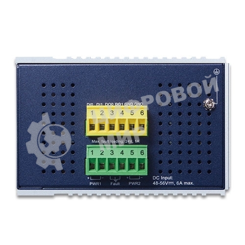 Коммутатор PLANET IP30 Industrial L2+/L4 4-Port 60W 1000T Ultra PoE+ 1-Port 1000T + 2-port 100/1000X SFP Full Managed Switch (-40 to 75 C, dual redundant power input on 48~56VDC terminal block, DIDO, ERPS Ring Supported, 1588)