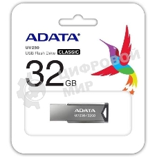 Флешка USB ADATA UV250 (AUV250-32G-RBK), 32Gb, USB 2.0, R/W 25/10, серебристый