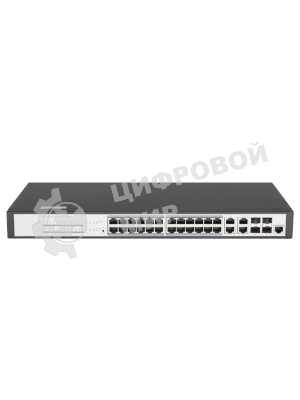 Коммутатор GIGALINK GL-SW-G204-28P, 24×1 Гбит/с PoE + 4×10 Гбит/с SFP+, управляемый