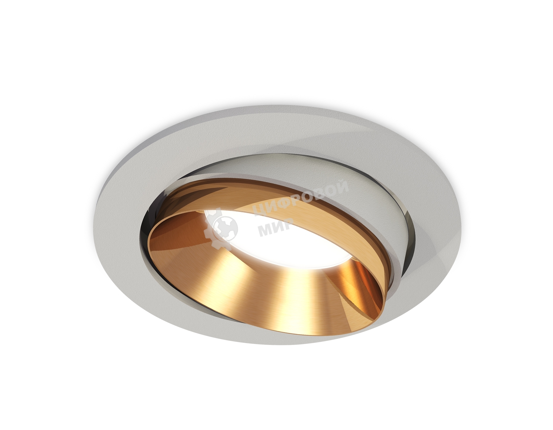 Комплект встраиваемого поворотного светильника Ambrella light XC7653024 SGR/PYG серый песок/золото желтое полированное MR16 GU5.3 (C7653, N7034)