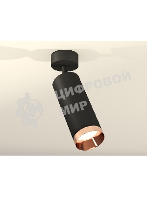 Светильник Ambrella Light XM6343006 SBK/PPG черный песок/золото розовое полированное MR16 GU5.3 (A2210, C6343, N6135)