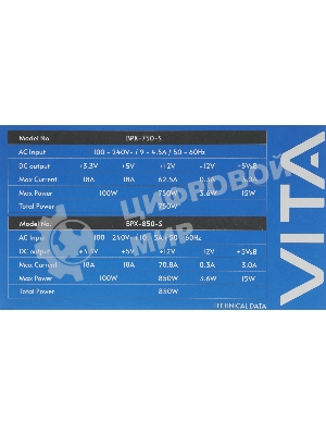 Блок питания Chieftec Vita BPX-750S, 750Вт, 80 PLUS Bronze, 120мм, черный