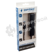 Концентратор USB 3.0 Gembird UHB-C354, 4 порта, с доп питанием