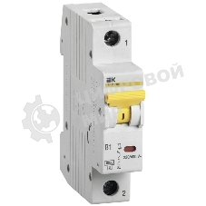 Выключатель автоматический IEK MVA31-1-016-B ВА47-60M 1Р 16А 6кА B