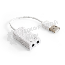 Кабель-адаптер (внешняя звуковая карта) ExeGate EX-AU-01S для подключения гарнитуры к USB порту, 0,1м