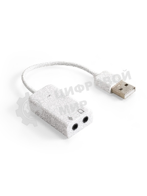 Кабель-адаптер (внешняя звуковая карта) ExeGate EX-AU-01S для подключения гарнитуры к USB порту, 0,1м