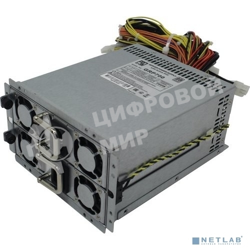 Блок питания Procase GRP700 с резервированием PS2+ ATX(700W+700W(1+1)),КПД=89+ Silver,185*150*86мм,Активный PFC,+5B=30A,+12B=58A,+3,3B=30A,-12V=1A,5VSB=3A