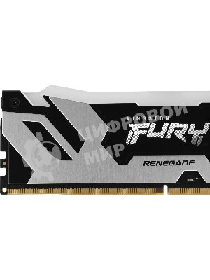 Оперативная память Kingston Fury Renegade, DDR5, 32Gb (2x16GB), 7600MHz, CL38, DIMM, с радиатором, RGB, серебристый/черный