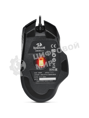 Мышь проводная Redragon Gainer черный, 3200 dpi, USB, кнопки - 6