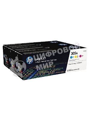 Картридж лазерный набор HP CF370AM № 305A голубой/пурпурный/желтый CLJ M451 (CE411A+CE412A+CE413A)