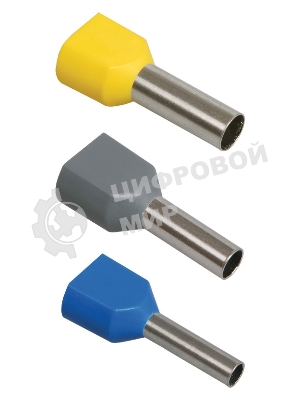 Наконечник-гильза изол. НГИ2 2.5-12 син. (уп. 100 шт) IEK UTE10-D3-3-100