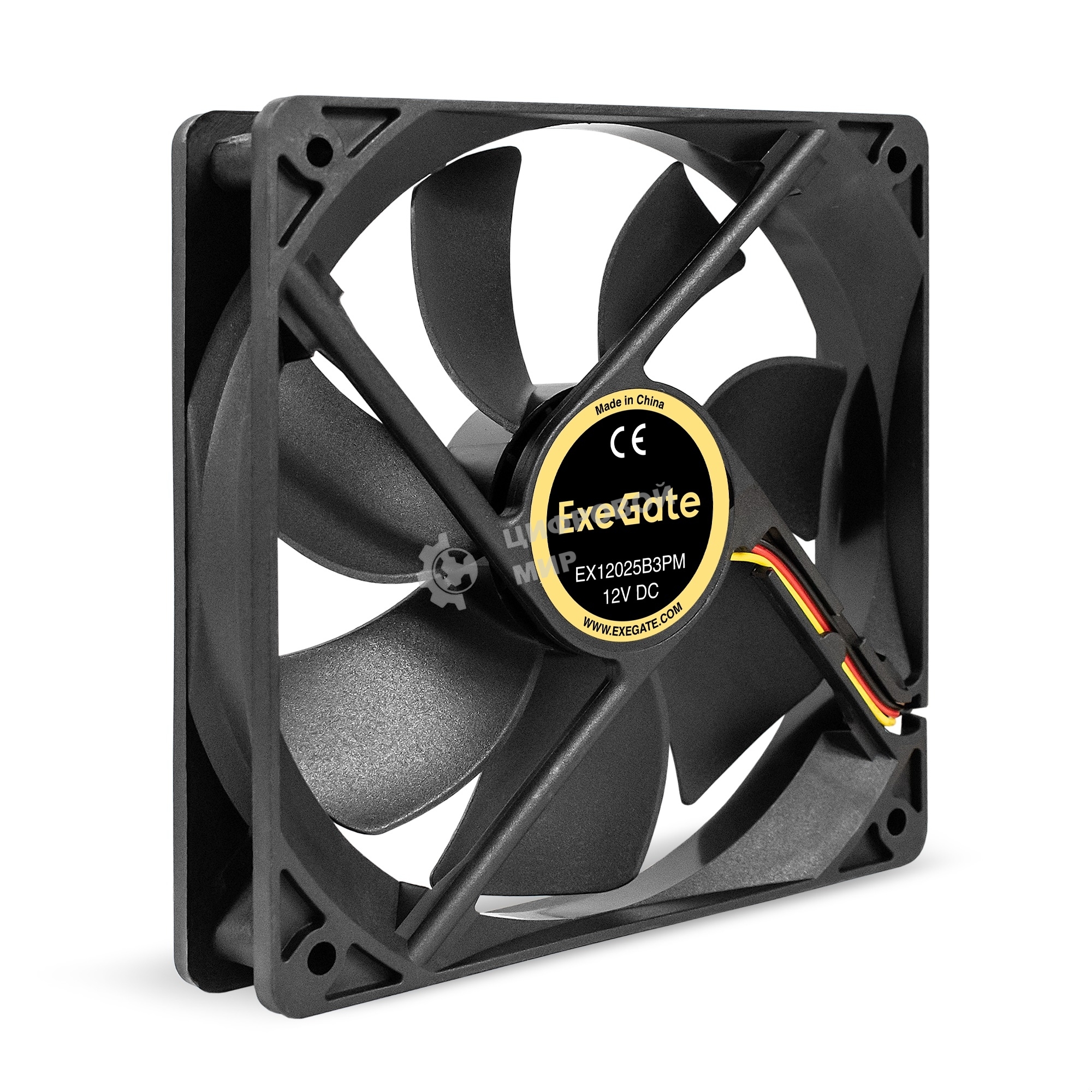 Вентилятор для корпуса ExeGate EX12025B3PM черный, 120 мм, 1550 об/мин, 25 дБ, 3 pin