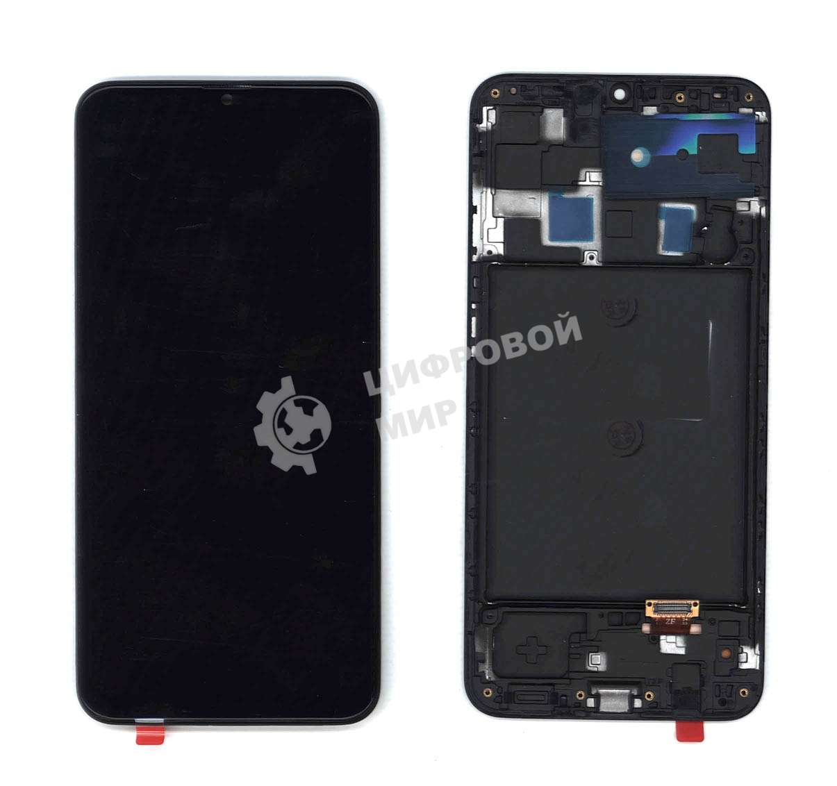 Дисплей для Samsung Galaxy A20 SM-A205F в сборе с тачскрином и рамкой (OLED), черный