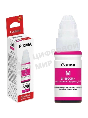 Чернила Canon GI-490M 0665C001 пурпурный для Canon Pixma G1400/2400/3400 (70мл)