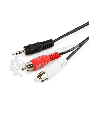 Кабель аудио Cablexpert CCA-458-10M-N, Jack 3.5(M)/2xRCA, 10м, черный, пакет