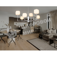 Люстра Ambrella light LH53001/6 SN/FR сатин никель/белый матовый G9*6 max 40W D690*680