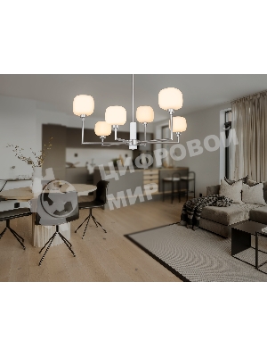 Люстра Ambrella light LH53001/6 SN/FR сатин никель/белый матовый G9*6 max 40W D690*680