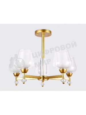 Светильник Ambrella light TR3154/5 GD/CL золото/прозрачный E27/5 max 40W D630*460