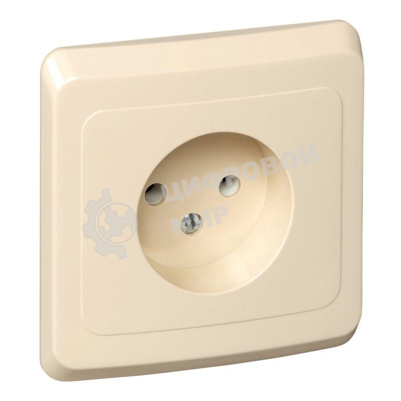 Розетка 1-м СП Этюд 16А IP20 без заземл. крем. SchE PC16-001K