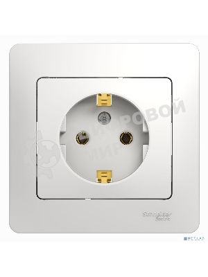 Розетка 1-м СП Glossa 16А с заземл. в сборе бел. SchE GSL000142