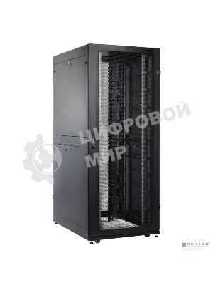Шкаф серверный ПРОФ напольный 42U (800x1000) дверь перфор. 2 шт., черный, в сборе (ШТК-СП-42.8.10-44АА-9005)