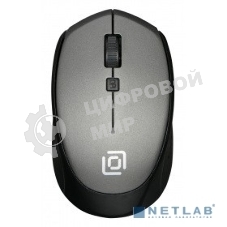 Мышь беспроводная Oklick 488MW серый/черный, 1600 dpi, радиоканал, USB, кнопки - 4