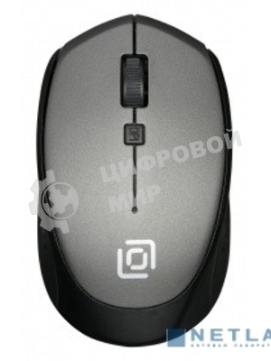 Мышь беспроводная Oklick 488MW серый/черный, 1600 dpi, радиоканал, USB, кнопки - 4