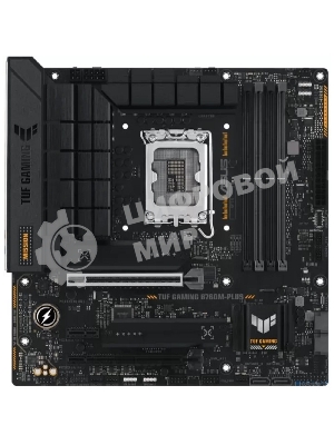 Материнская плата ASUS TUF GAMING B760M-PLUS, LGA 1700, Intel B760, 4xDDR5, 4xSATA, 2xM.2, 1xPCIe 5.0 x16, 1xPCIe 4.0 x4, 1xPCIe x1, 2xUSB-A 3.2 Gen 2, 3xUSB-A 3.2 Gen 1, 2xUSB 2.0, 1xUSB-C 3.2 Gen 2x2, 1x2.5Gb LAN, 5x3.5 мм, 7.1, mATX