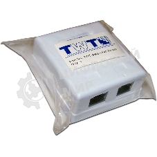 Настенная розетка, 2 порта RJ-45 категории 6, STP, белая