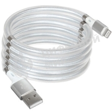 Кабель OLMIO MAGNET, USB 2.0 - Lightning, 1.2м, 2.1A,