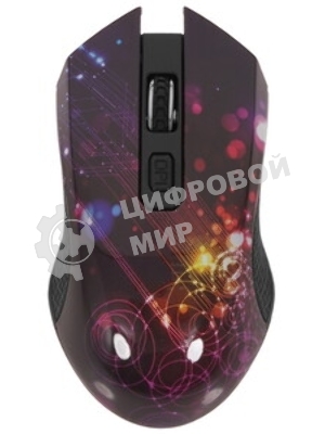 Мышь беспроводная Qumo Fractal M25 черный, 1600 dpi, радиоканал, USB, кнопки - 4