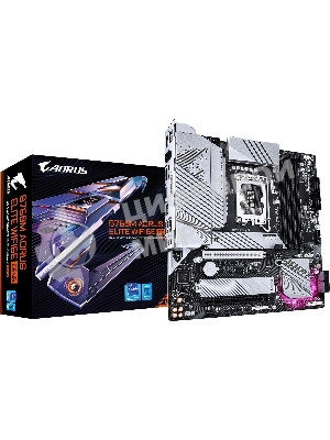 Материнская плата Gigabyte B760M AORUS ELITE WIFI6E GEN5, LGA1700, Intel B760, 4xDDR5, 4xSATA, 2xM.2 PCIe 4.0, 1xPCIe 5.0 x16, 1xPCIe 4.0 x4, 1xHDMI, 1xDisplayPort, 1x 2.5Gb LAN, 1xUSB 3.2 Gen2x2 Type-C, 1xUSB 3.2 Gen2 Type-A, 3xUSB 3.2 Gen1, 4xUSB 2.0, 2x3.5 мм, 7.1, microATX