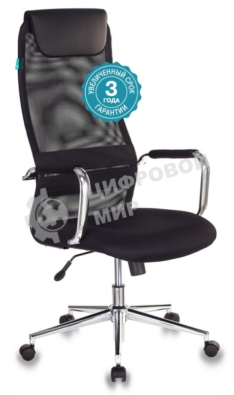 Кресло руководителя Бюрократ KB-9N/BLACK черный TW-01 TW-11 сетка крестовина хром