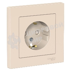 Розетка AtlasDesign с заземл. защ. шторки 16А в сборе беж. SchE ATN000244
