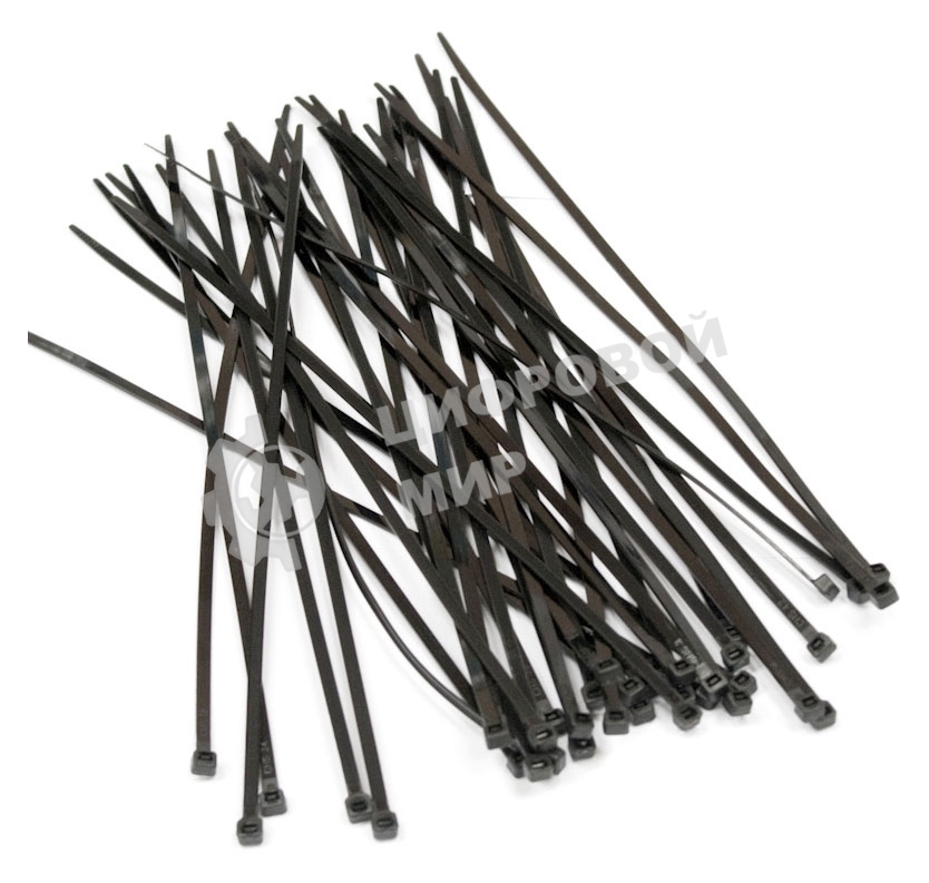 Стяжка Hyperline GT-250IBC нейлоновая неоткрывающаяся, безгалогенная (halogen free), 250x3.6 мм, черный, (100 шт)