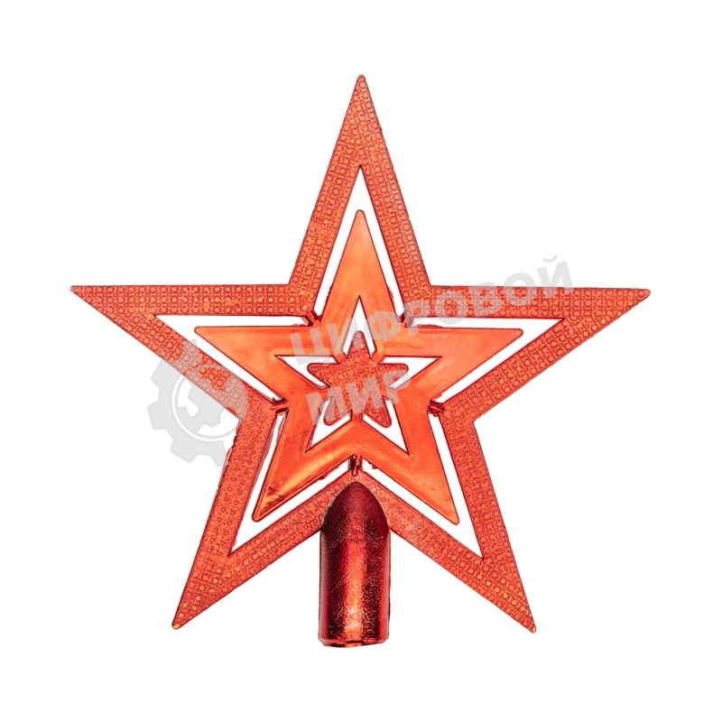 Верхушка на елку Звезда Neon-night 20 см, красный