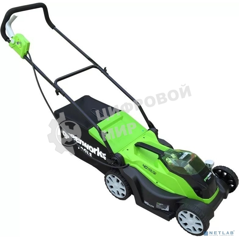 Газонокосилка аккумуляторная GreenWorks G40LM35K4 40V, 35 см, c 1хАКБ 4 А.ч и ЗУ (2501907UB)