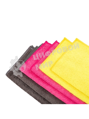 Микрофибра автомобильная Rexant плотность 25х25 см, 200 гр/м2, 6 шт.