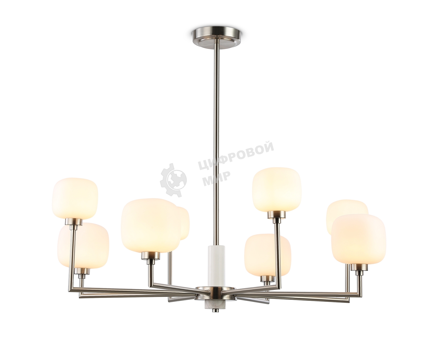 Люстра Ambrella light LH53003/8 SN/FR сатин никель/белый матовый G9*8 max 40W D830*680
