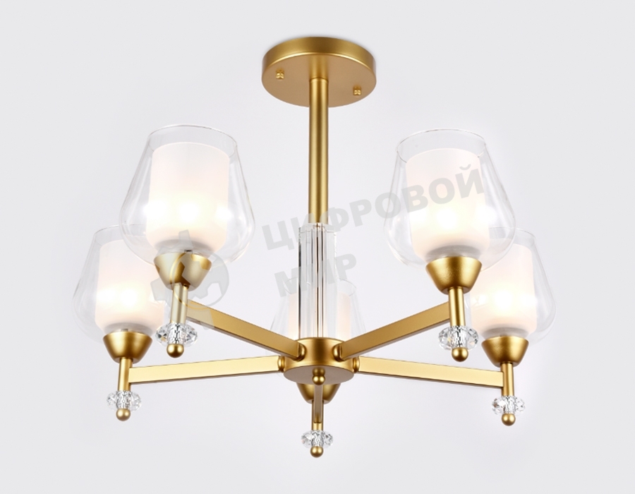 Светильник Ambrella light TR3154/5 GD/CL золото/прозрачный E27/5 max 40W D630*460