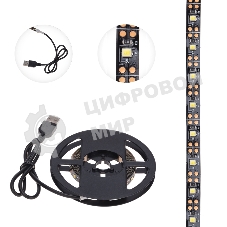 Лента светодиоднаяс USB-коннектором 5 В IP23 SMD 2835 60 LED/м 2 м теплый белый (2700 K) LAMPER