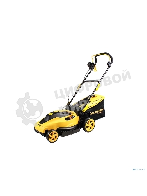 Газонокосилка электрическая Champion EM3815 1,6 кВт пласт+ткань травосб. 45л шир.380мм выс.20-70мм, 11,5кг